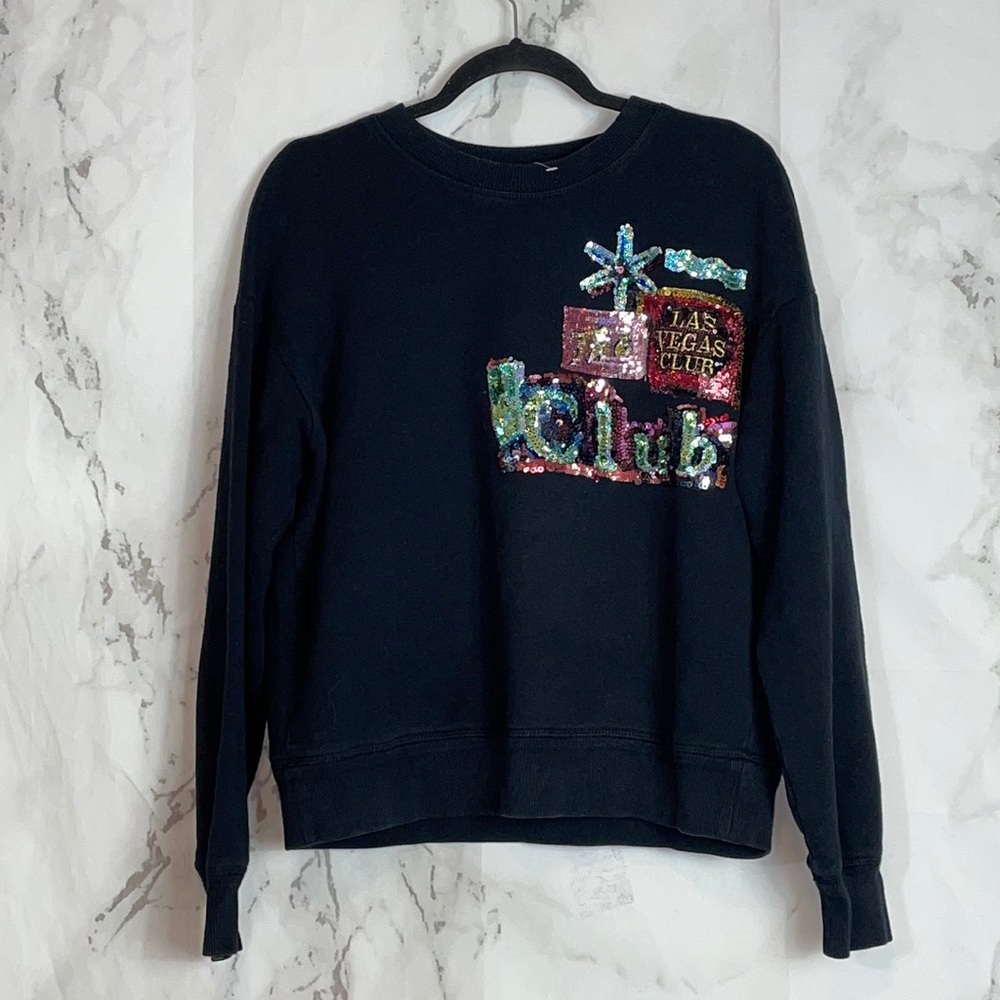 No 21 Las Vegas club sequin sweatshirt o23